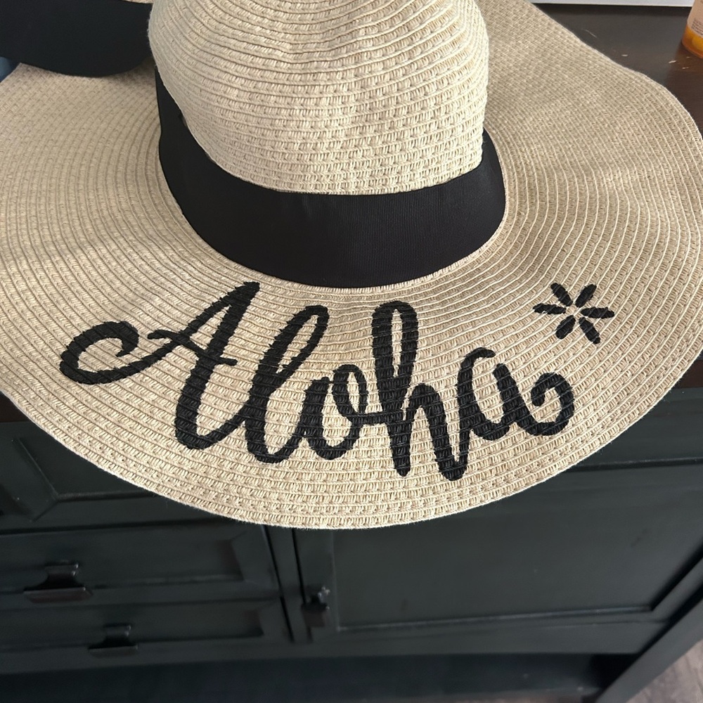 Aloha Women's Straw Sun Hat with Black Band